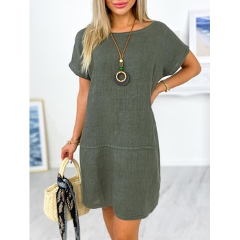 Fashionweek dámske a ľanové šaty s príveskom It-lobos Khaki