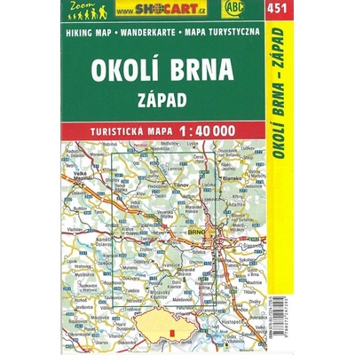 Turistická mapa 451 Okolí Brna západ 1:40 000 – Zboží Dáma