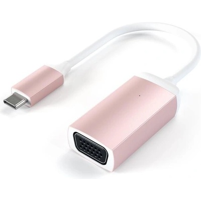 Адаптер за свързване от USB-C към VGA - Satechi Aluminum USB-C to VGA Adapter (розово злато) (ST-TCVGAR)