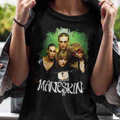 Tričko s potlačou Maneskin čierna