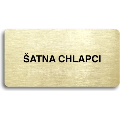 ACCEPT Piktogram ŠATNA CHLAPCI - zlatá tabulka - černý tisk bez rámečku