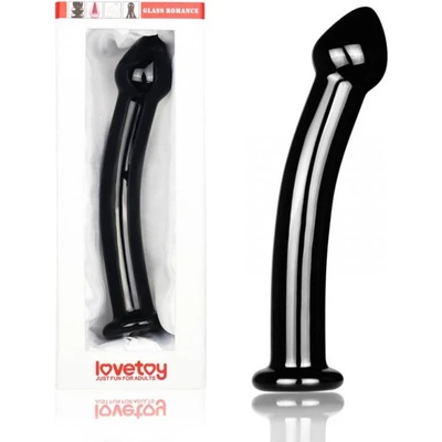 Стъклено дилдо с извита форма, 16см. - Glass Romance Black (LVTOY00234)