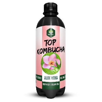 TOPNATUR Top Kombucha, zelený čaj s aloe vera, 500 ml