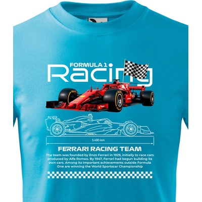 Dětské tričko F1Ferrari Světlá tyrkysováCanvas Dětské tričko Bezvatriko.cz 2976