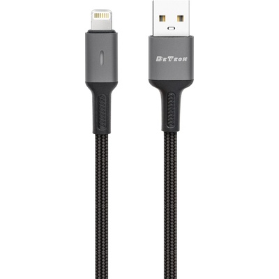 DeTech Кабел за данни DeTech DE-C39i, Lightning, 1.0m, Черен - 40201 (40201)