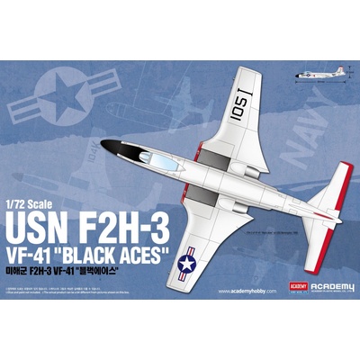 Academy Model Kit lietadlo 12548 USN F2H-3 VF-41 BLACK ACES 1:72