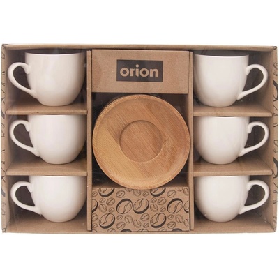 Orion Hrnček porcelánový + podšálka Whiteline 6 x 140 ml