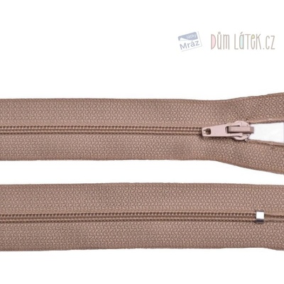 Zips špirálový 3mm nedeliteľný 70cm svetlo béžová