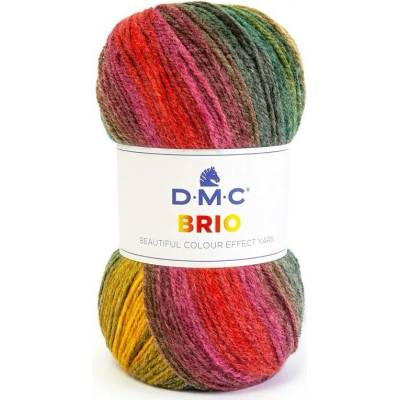 Melírovaná příze BRIO od DMC 100g, červená, zelená, žlutá