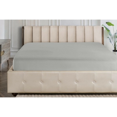Klinmam Home Barevné napínací prostěradlo Jersey mid grey 180x200