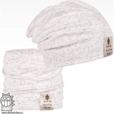 Pastels double set čepice a nákrčníku vzor 25 bílý melír