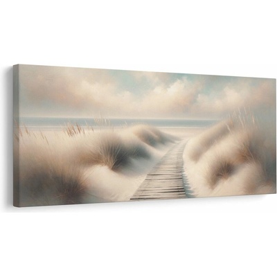 Obraz dřevěná cesta k oceánu - 80x40