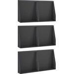 vidaXL Задържащи стени 6 бр. 40 x 12 x 30 см Стомана Черно (3449135)