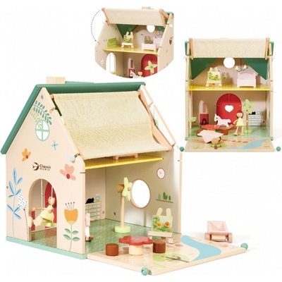 CLASSIC WORLD Venkovský dřevěný domeček pro panenky 10 ks – Zboží Dáma