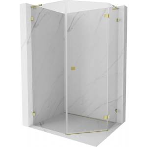 Mexen Lunar L петоъгълна душ кабина, отваряема дясна 90 x 100 см, прозрачна, златна - 831L-090P-100L-50-00-P (831L-090P-100L-50-00-P)
