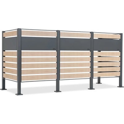 CoverTech Skříň pro 3 odpadkové koše 120 l nebo 240 l Breda