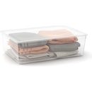 KIS Plastový úložný box C-Box Transparent L s kolečky, 27 L