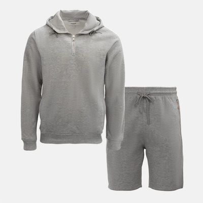 Firetrap Мъжки екип Firetrap Hood Shirt and short Set Mens - Grey