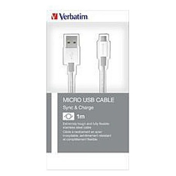 Verbatim 48865 USB (2.0), USB A (2.0) M/USB A (2.0) M micro, 0.3m, stříbrný