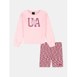 Under Armour Момичешки комплект Under Armour UA CREWNECK BIKE SHORT SET Under Armour | Rozov | Момичешки | 2-3 години
