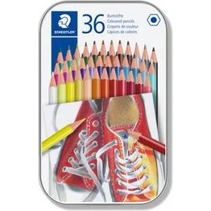 STAEDTLER Комплект цветни моливи, шестоъгълни, в метална кутия, staedtler "175", 36 различни цвята 175 m36 (175 m36)