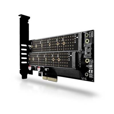 AXAGON PCEM2-D, PCIe x4 - M.2 NVMe M-key + SATA B-key slot adaptér, vč. LP