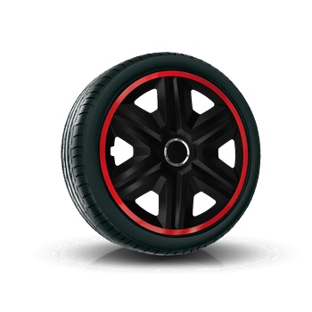 Image 1 of NRM капаци 16", fast lux ЧЕРВЕНИ-ЧЕРНИ 4брой (vtv-pu-21683)