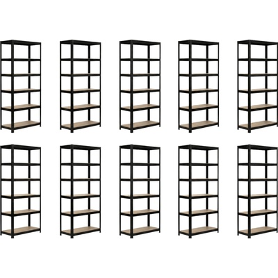 Mamutex Standard Regál 240 x 120 x 40 cm čierny 6 políc 10 ks