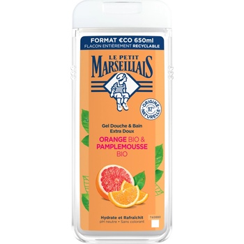 Le Petit Marseillais Bio sprchový a kúpeľový gél s grapefruitom a pomarančom 650 ml