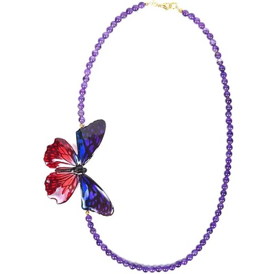 Dannyra Колие с аметист и червена пеперуда Dannyra Jewels