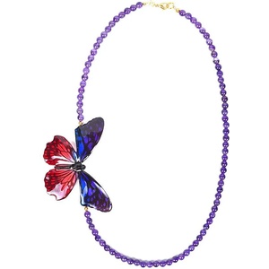 Dannyra Колие с аметист и червена пеперуда Dannyra Jewels