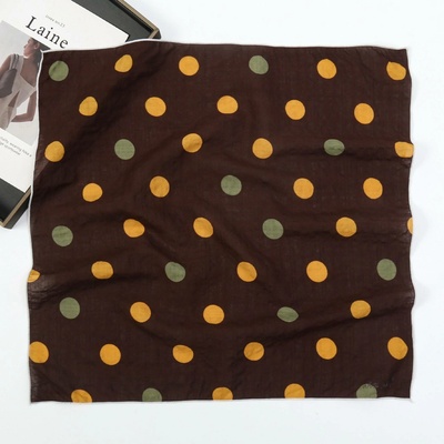 Bavlněný šátek s puntíky WHITE ORCHID hnědý