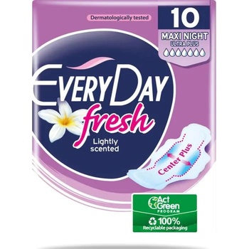 Image 1 of EVERYDAY Fresh Maxi Night Ultra Plus Дамски превръзки с крилца 10 бр