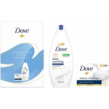 Dove Original Care Deeply Nourishing krémový sprchový gel 250 ml + Beauty Cream Bar krémové toaletní mýdlo 90 g darčeková sada