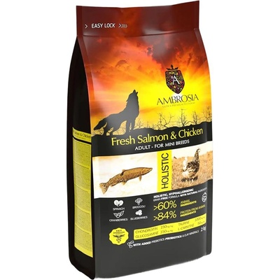 AMBROSIA Adult Mini Breeds Fresh Salmon & Chicken 2 кг