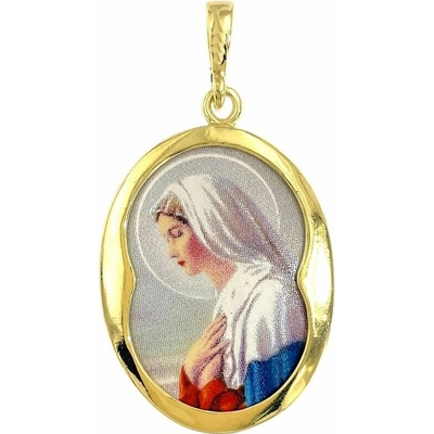 Infinitysilver Přívěsek madonka v bílém pozlacená 446759004G