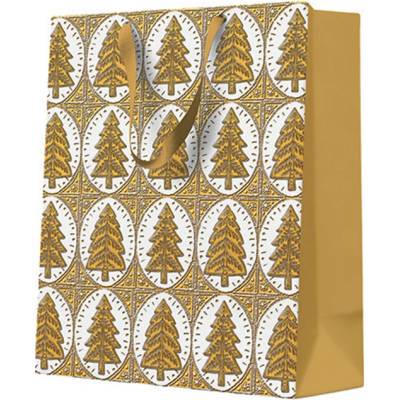 Paw Vánoční papírová taška Paw Premium Pattern Christmas Trees střední ,balení 10 ks