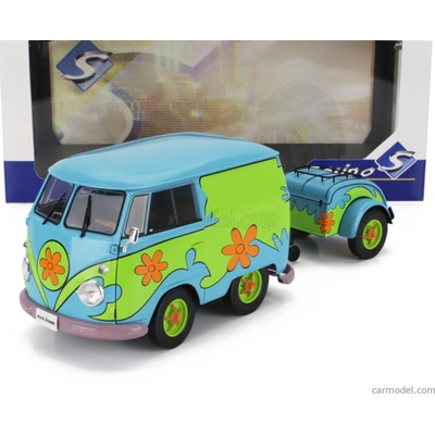 Solido Volkswagen T1 Van Kool Combi Ghosthunters Machine With Trailer 1950 Modrá Zelená 1:18