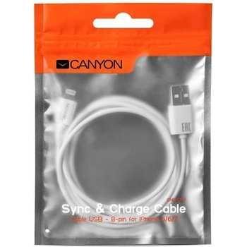 Canyon CFI-1 Lightning/USB bez Apple certifikácie MFi, 1m, bílý