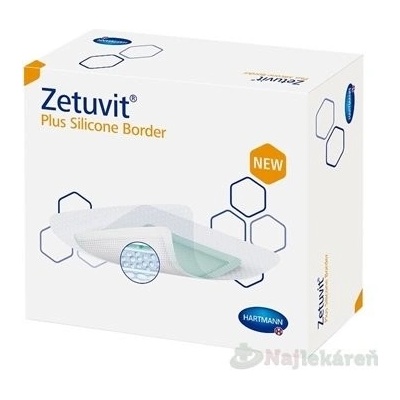 Zetuvit Plus Silicone Border kompres sterilný (17,5 x 17,5 cm) 10 ks
