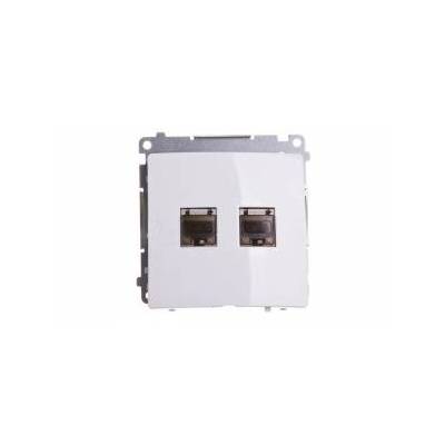 Computer socket Simon Basic double RJ45 cat. 6 with screw white (BM62E. 01/11)