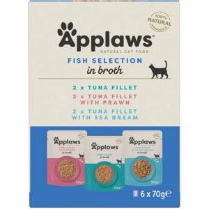 Applaws Fish Selection Консерва за котки, рибен избор в бульон 6 x 70 г