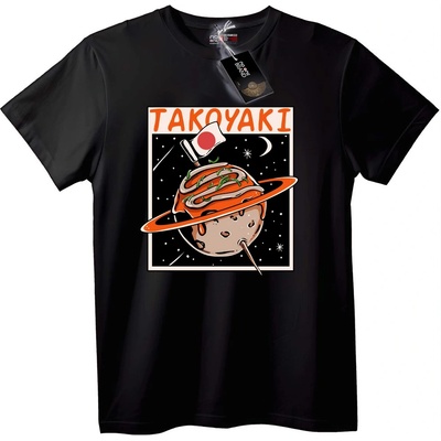 NOONEBRAND Тениска Такояки Космическа Планета - L, White