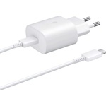 Samsung Комплект EP-TA800 захранване за ел. мрежа с USB-C изход и EP-DA905 USB-C кабел (бял) - Samsung Power Delivery 3.0 25W Wall Charger Set (bulk)