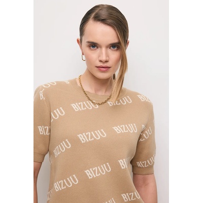 BIZUU Памучен пуловер Bizuu AYLE (AYLE.BEZOWY)