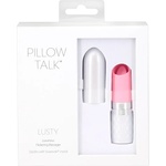 Pillow Talk Lusty - вибратор с презареждаща се батерия, с езиче, тип пръчка (бял-розов)