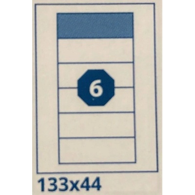 Print etikety 133 x 44 mm 6 etiket na A4 100 listů, bílé - V0008784