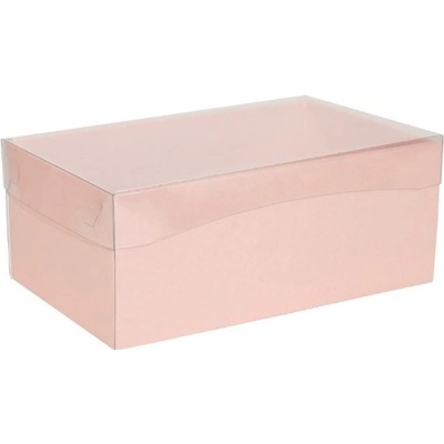 Darčeková krabica s priehľadným vekom 250x150x100 mm, ružová