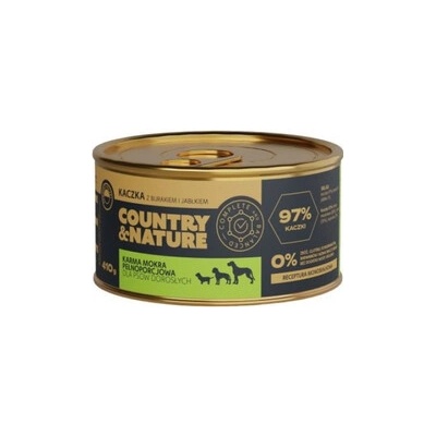 Country&Nature Bezobilné krmivo s kachnou červenou řepou a jablkem 410 g