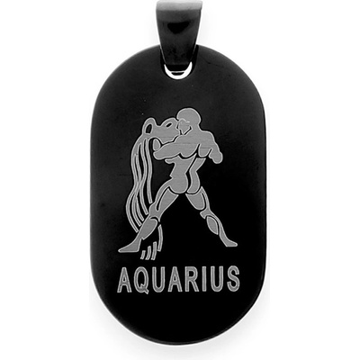 MPM Unisex ocelový černý nerezový přívěsek 6630 "vodnář" černý